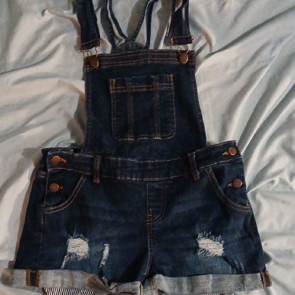 Wax Jeans Denim Overall Shorts Sz Small